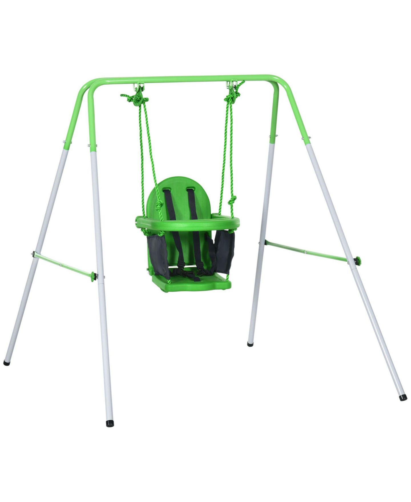 Детские игрушки SEVORLEY Kids Steel Seat Restraint Swing Set, Ages 6-36 Months, цвет: Зелёный — фото 2