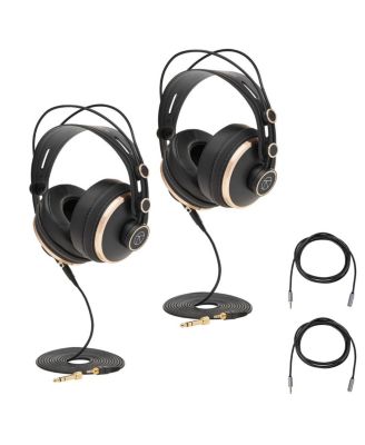 TAPH700 2-Pack 50mm Closed-Back Studio Monitoring Headphones with 10-Foot Cables