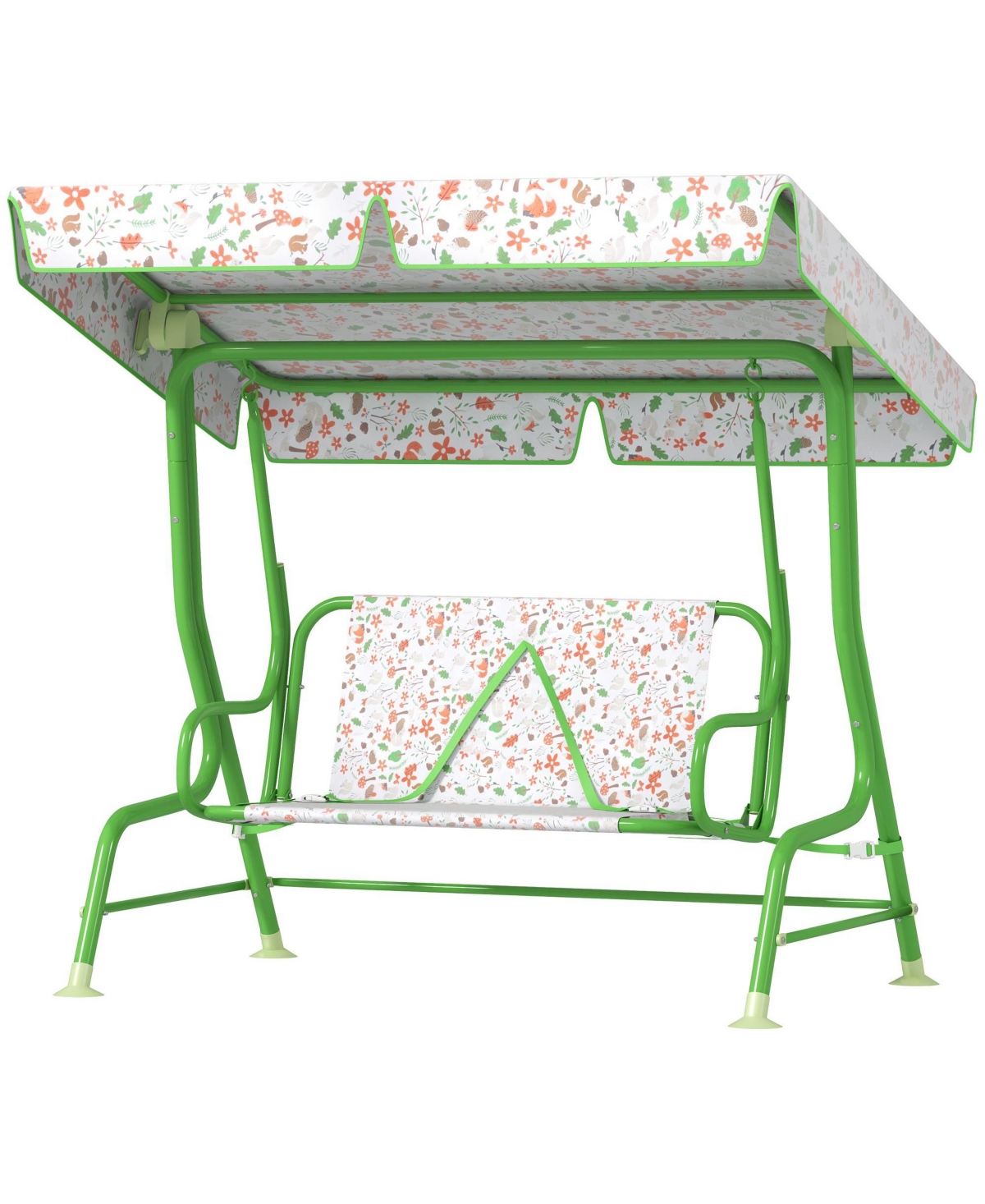 Sevorley Steel Kids Swing Set with Seat Restraint and Canopy, Up to 2 Players, Ages 3-6