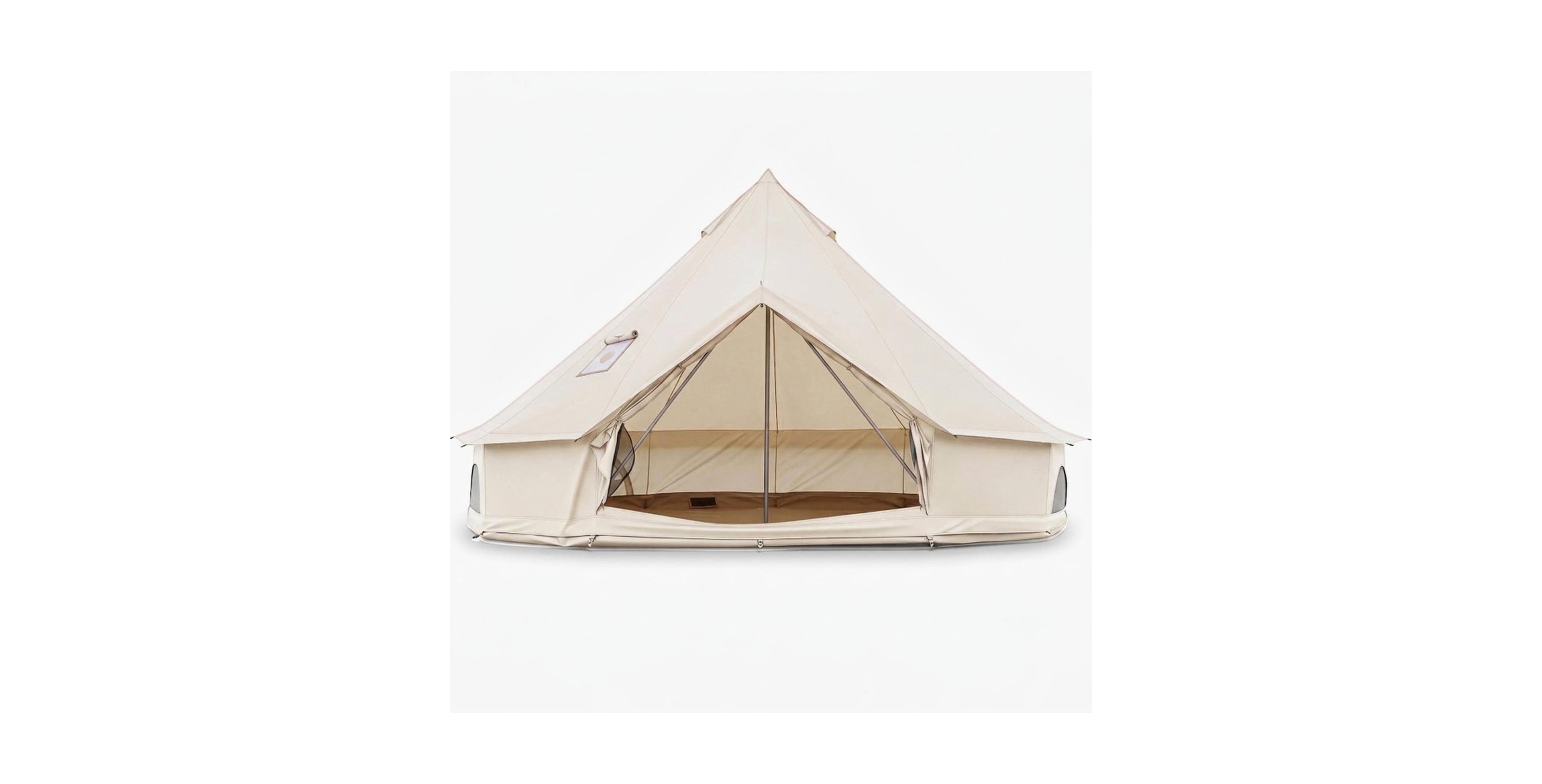 Hongge Waterproof Oxford Bell Tent with Stove Jack and Mesh Windows