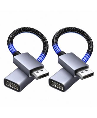 4K DisplayPort to HDMI Unidirectional Adapter, 0.66 ft., 2-Pack