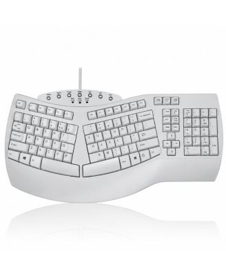Split Ergonomic Wired Keyboard Curved Tactile Membrane 20 Million Keystrokes ABS