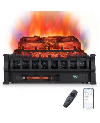 Compact 23 in Electric Fireplace Log Insert for Smart Homes