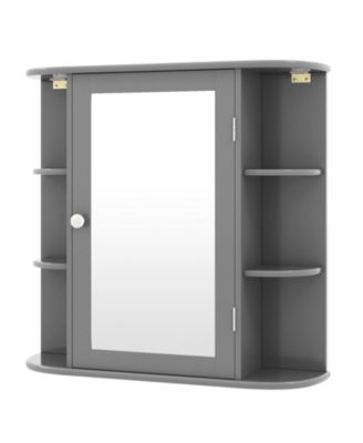 Multipurpose Wall Mount Bathroom Storage Cabinet with Mirror
