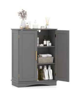 Bathroom Floor Cabinet with 2 Doors and 2 Adjustable Shelves
