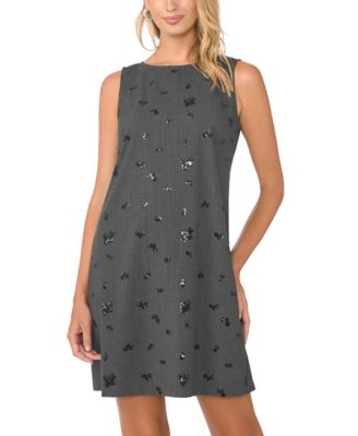 Women's Sequin-Embellished Sleeveless Crewneck Mini Dress