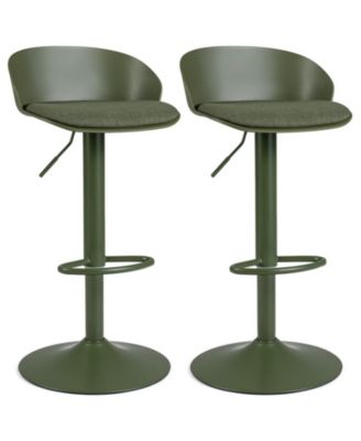 Set of 2 Adjustable Swivel with Back Footrest 330 LBS Dining Bar Stools