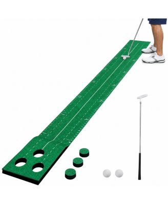 8.5ft Indoor Golf Putting Green Set with Metal Putter Balls for Home Office Party