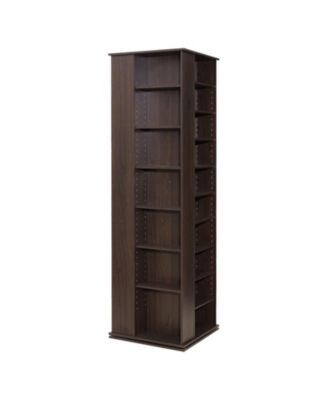 34 Compartment Rotating Media Tower Featuring Adjustable Shelves