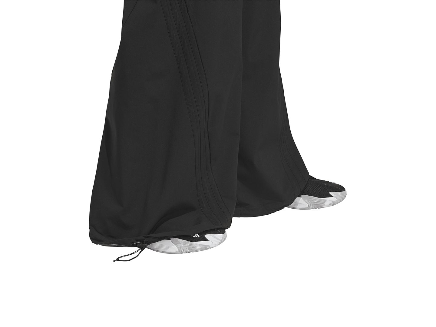 Мужские брюки adidas Wide-Leg Loose-Fit Woven-Dobby, цвет: Чёрный — фото 3