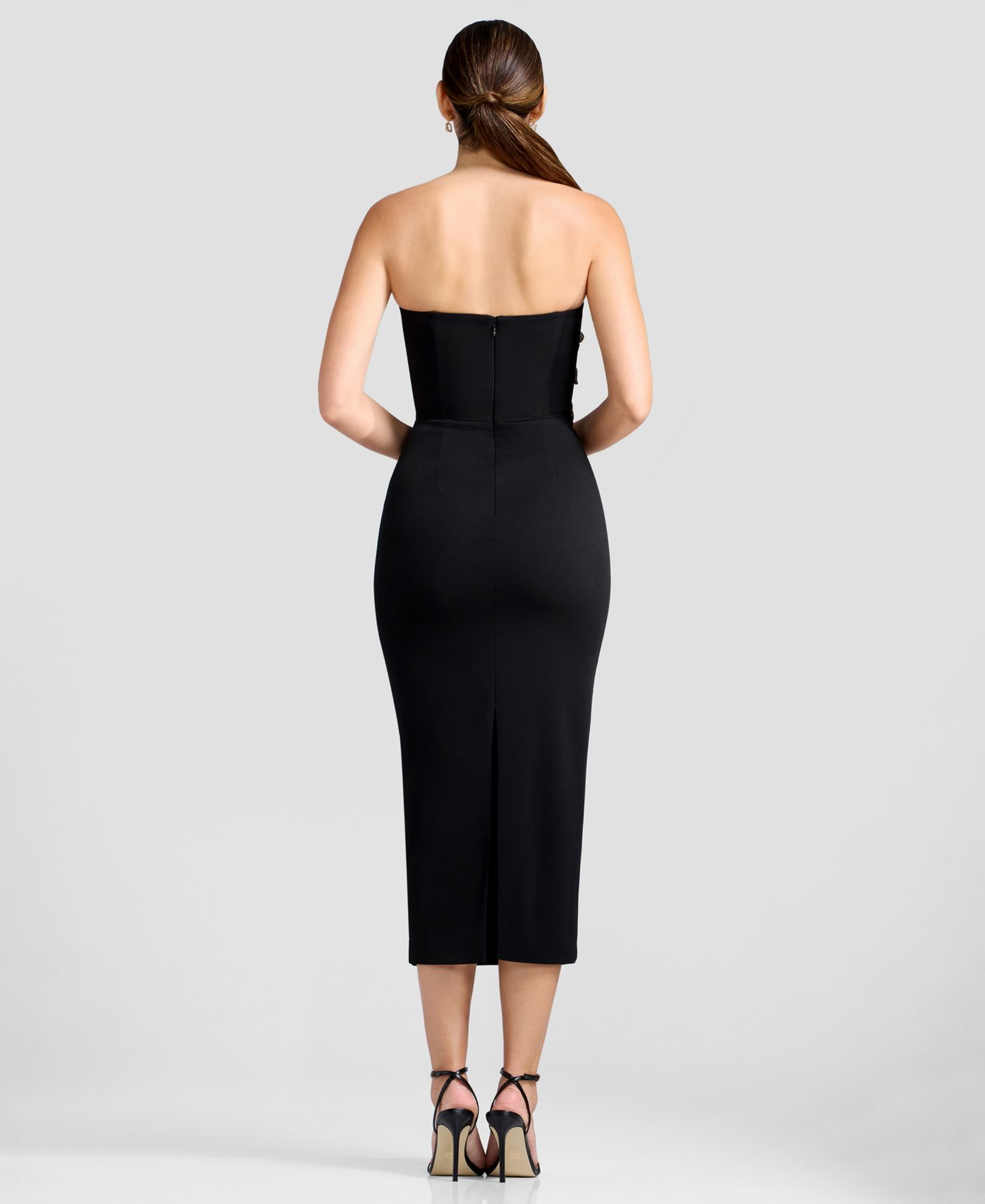 Женское платье Dress the Population Shailene Strapless Sweetheart Sheath, цвет: Чёрный разноцветный — фото 5