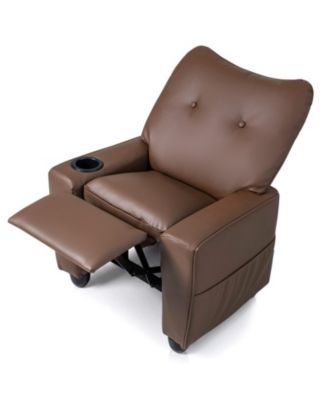 Kids Recliner with Cup Holder Armrests and Adjustable Backrest for Playroom