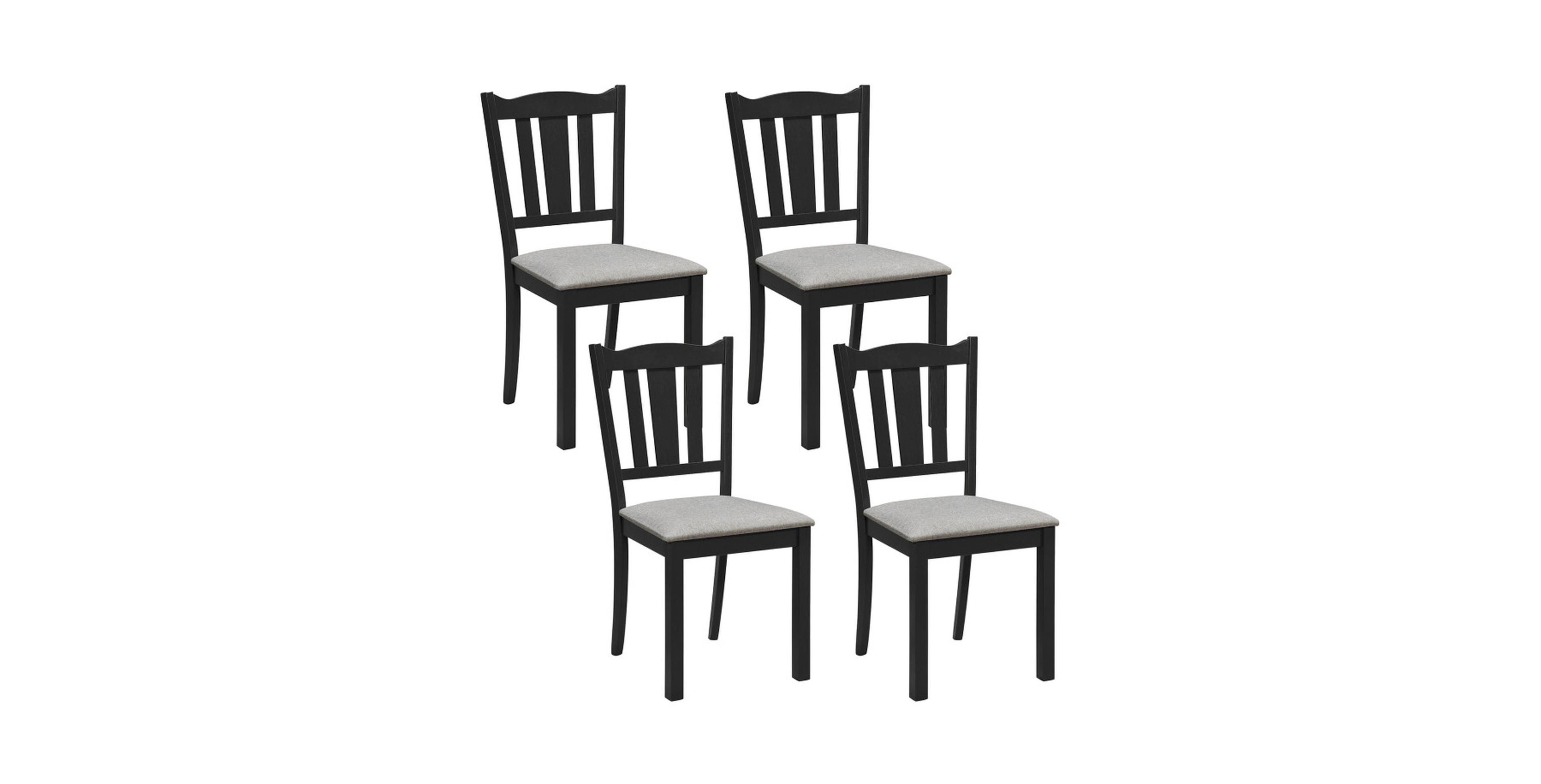 Sugift Set of 4 Wooden Dining Chairs with Hollow Back and Soft-Padded Cushion