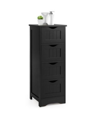 4-Drawer Freestanding Bathroom Floor Cabinet with Anti-Toppling Device