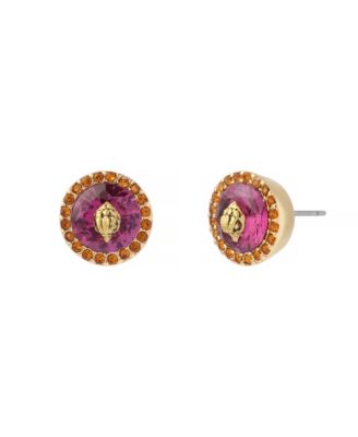 Glass Crystal Eagle Round Titanium Stud Earrings