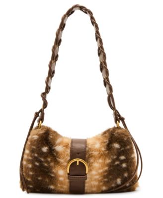 Striped Small Buckled Detail Shoulder Hnadbag