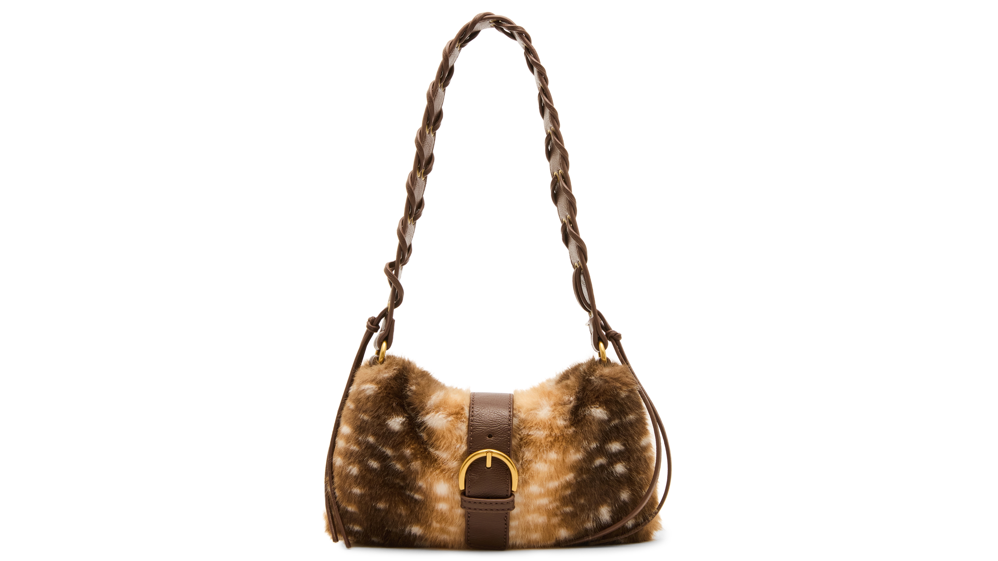 Madden Girl Striped Small Buckled Detail Shoulder Hnadbag