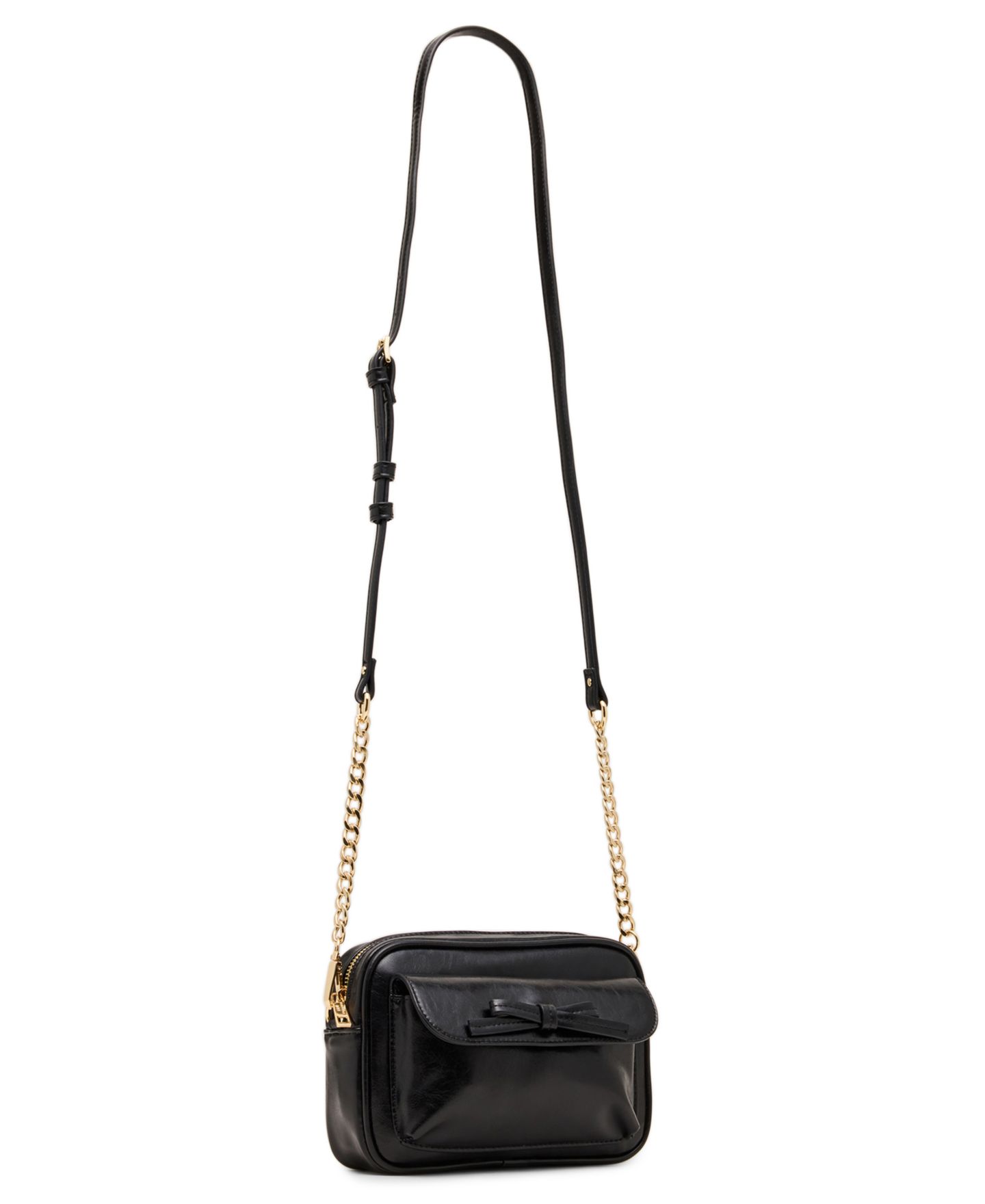 Женские сумки Madden Girl 3-Piece Removable Strap, Charm and Crossbody Handbag Gift Set, цвет: Чёрный — фото 3