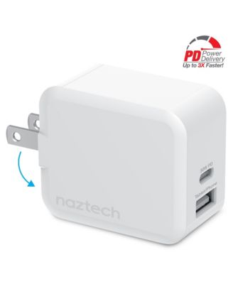 30W USB-C Power Delivery + 12W USB Fast Charge Wall Charger for iPhone, iPad, Android Devices