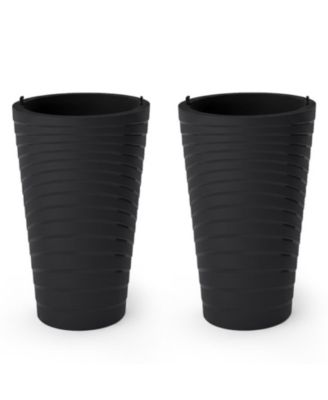 Tall 18 in Planter Set of 2 Featuring Removable Inner Buckets