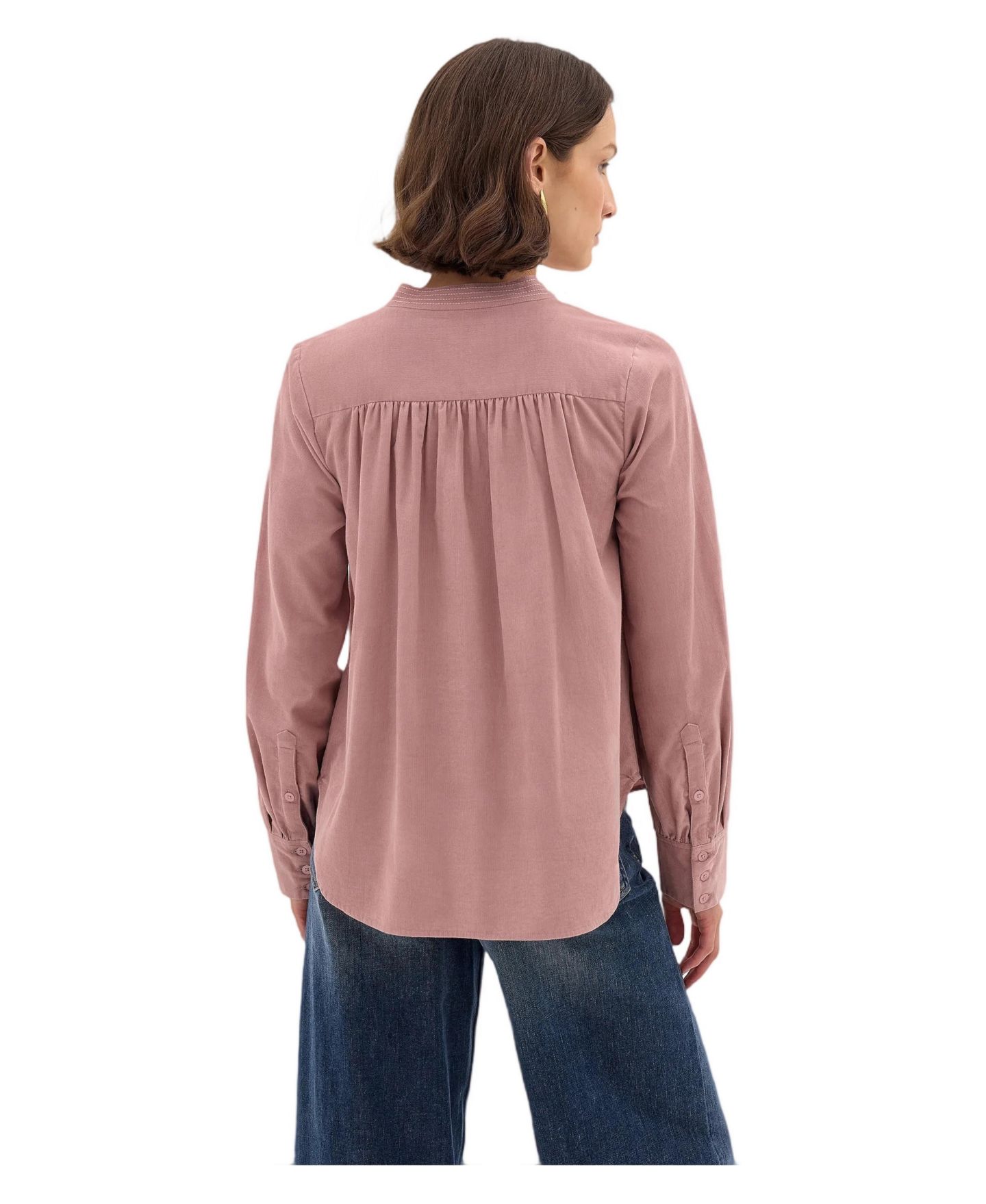 Женская блузка Hush Cyra Puff-Sleeve Corduroy Long-Sleeve, цвет: Розовато-лиловый розовый — фото 3