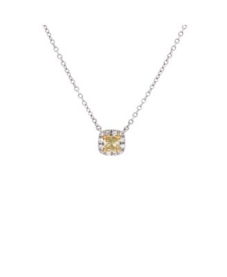 Pre-Owned Tiffany and Co Soleste Cushion Halo Pendant Necklace
