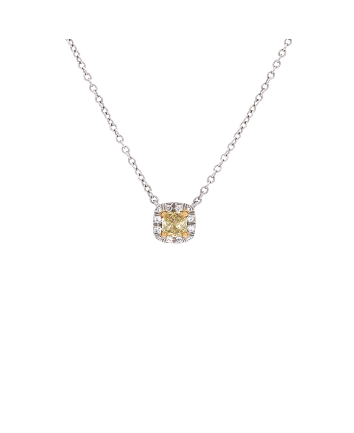Pre-Owned Tiffany and Co Soleste Cushion Halo Pendant Necklace