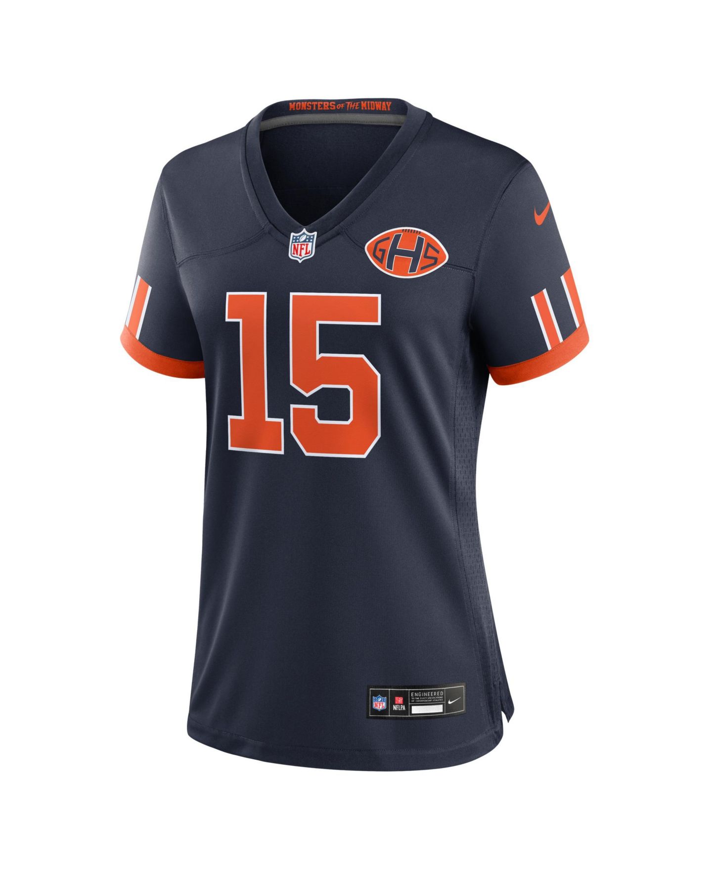 Женский топ Nike Rome Odunze Navy Chicago Bears 2026 Rivalries Collection Game Jersey — фото 2