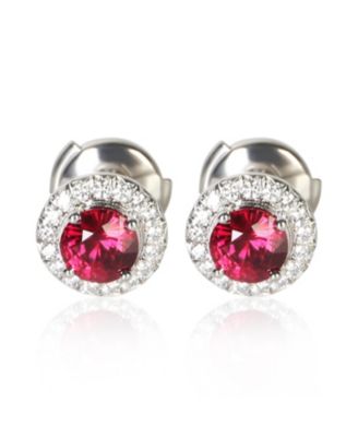 Platinum Ruby and Diamond Soleste Earrings