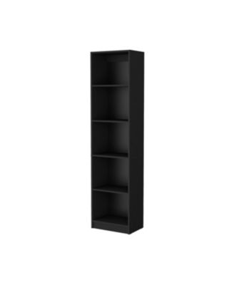 70 Inch 5-Tier Manufactured Wood Fixed Shelf Bookcase