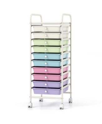 10 Drawer Rolling Storage Cart Organizer with Steel Frame