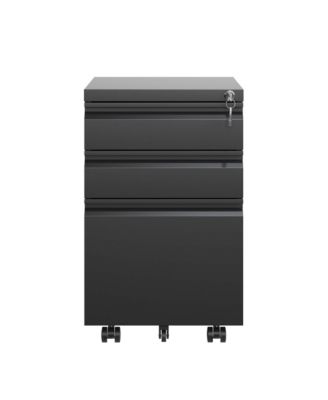 3-Drawer Metal Rolling File Cabinet with Lock, Fully Assembled