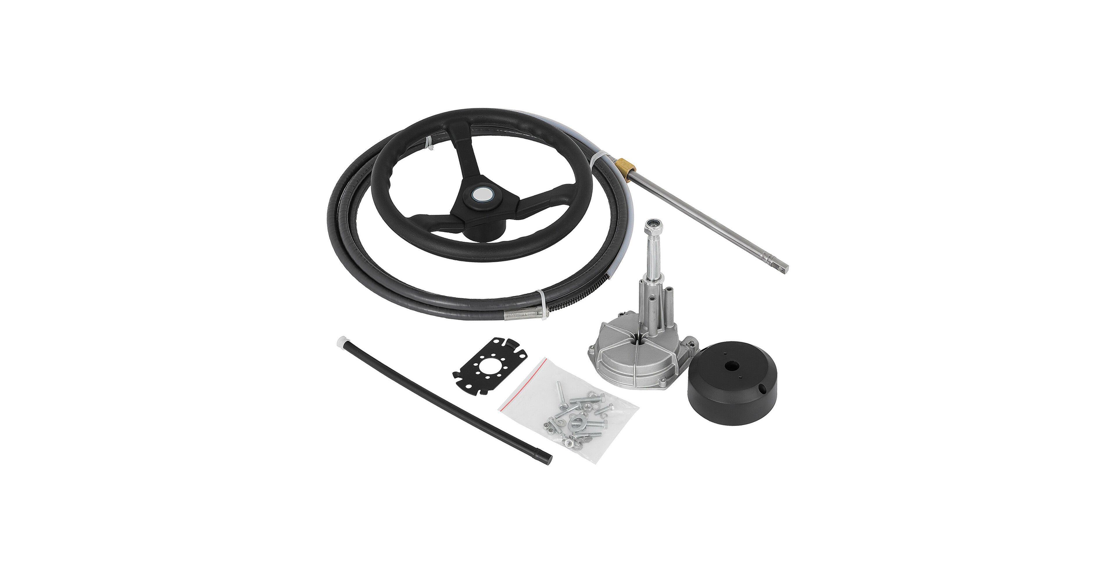Sugift Marine Rotary Steering System with 10 Ft Cable and 13.5 Inch Wheel
