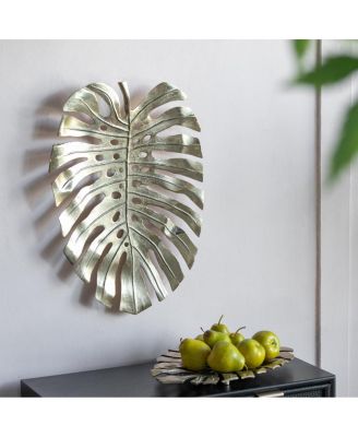 13.4" x 18.9" Monstera Leaf Aluminum Wall Decor