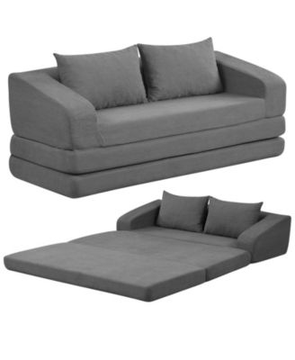 Convertible Corduroy Loveseat Sleeper Sofa with Removable Cushions