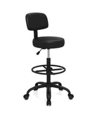 Office Drafting Chair with Detachable Back and Adjustable Footring
