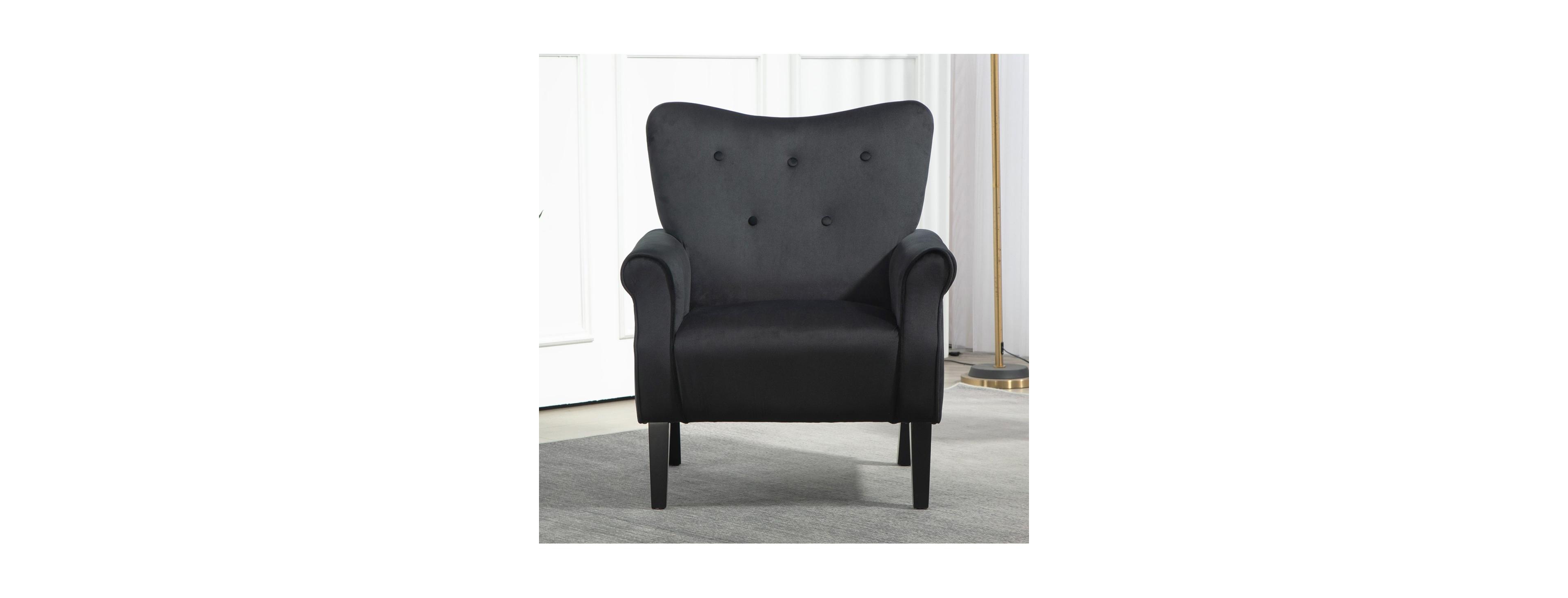 Streamdale Furniture Mid-Century Modern Wingback Accent Chair with Wood Legs