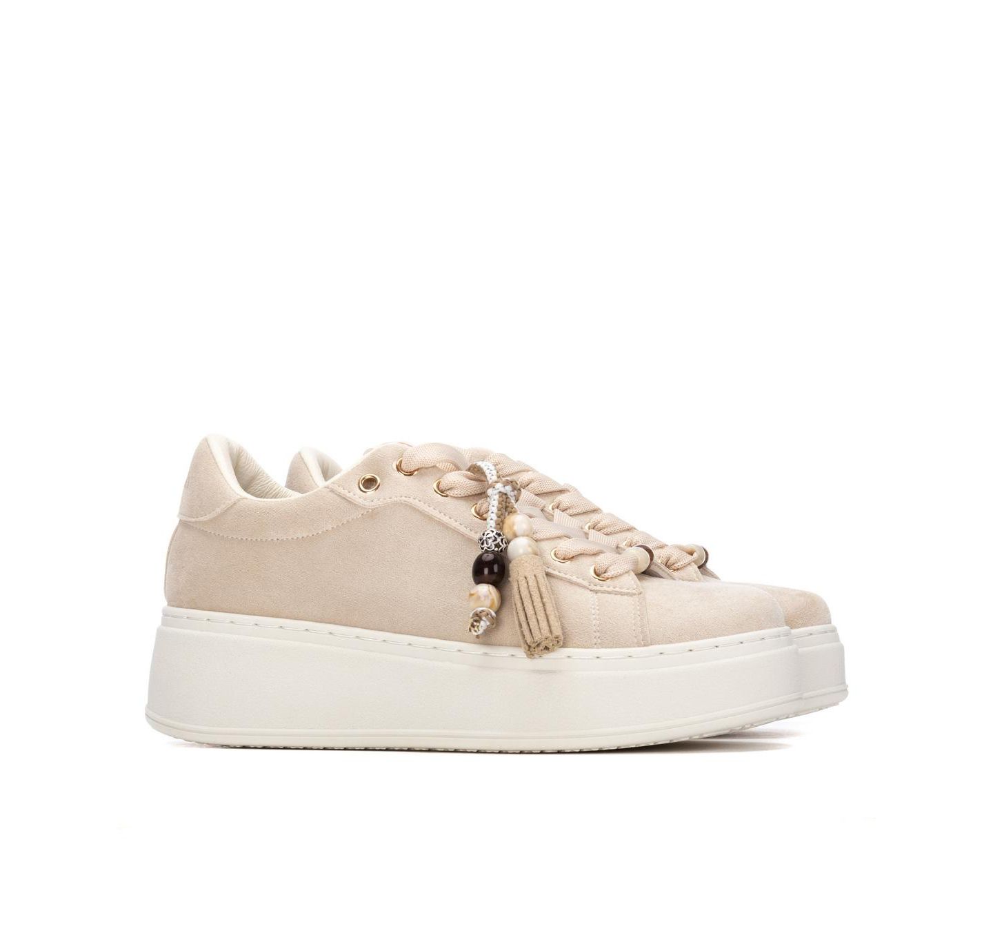 Женские кроссовки XTI Refresh Collection Platform Faux Suede, цвет: Бежевый — фото 4