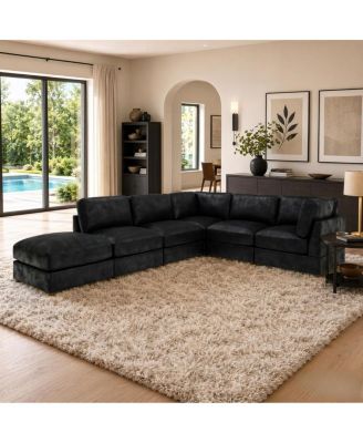 Modular Corduroy Upholstered Sectional