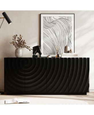 59 Inch 4-Door MDF Modern Textured Freestanding Sideboard Buffet Cabinet