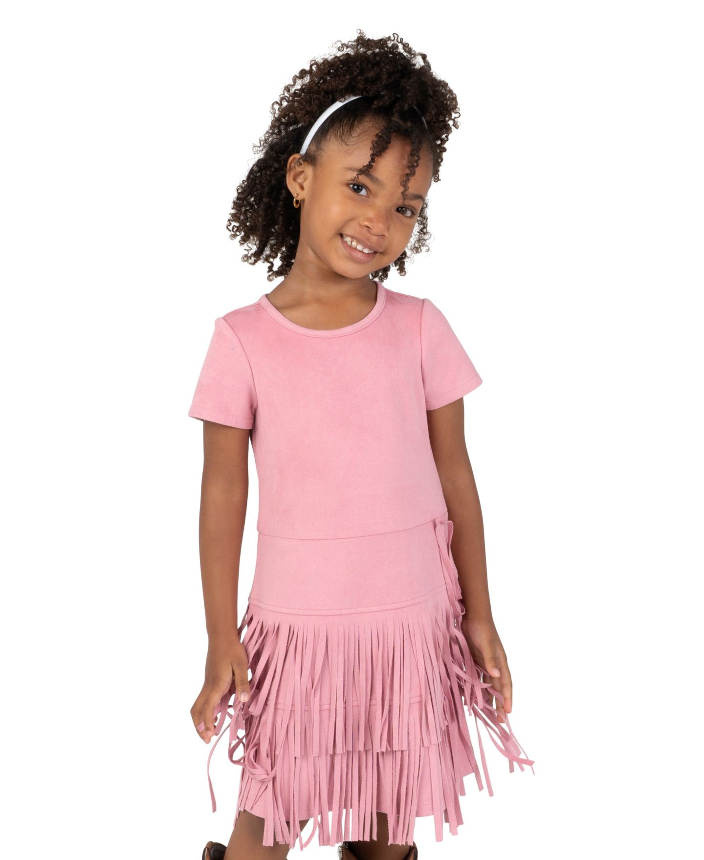 Rare Editions Girls' 2T-6X Cowgirl Cat Appliqué Tiered Graphic Sweater and Short-Sleeve Dress, 2-Piece Set, цвет: Светлый синий — фото 2
