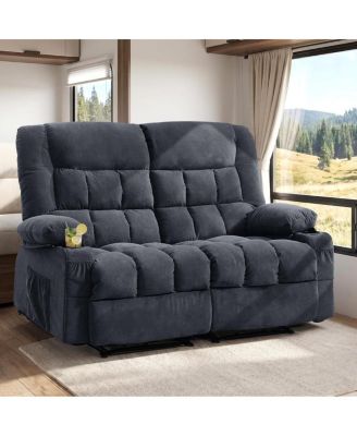 Recliner Loveseat with Cup Holders and Side Pocket