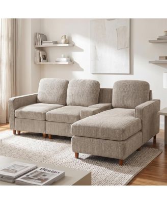 82" L-Shaped Sectional Sofa with Storage and Reversible Chaise