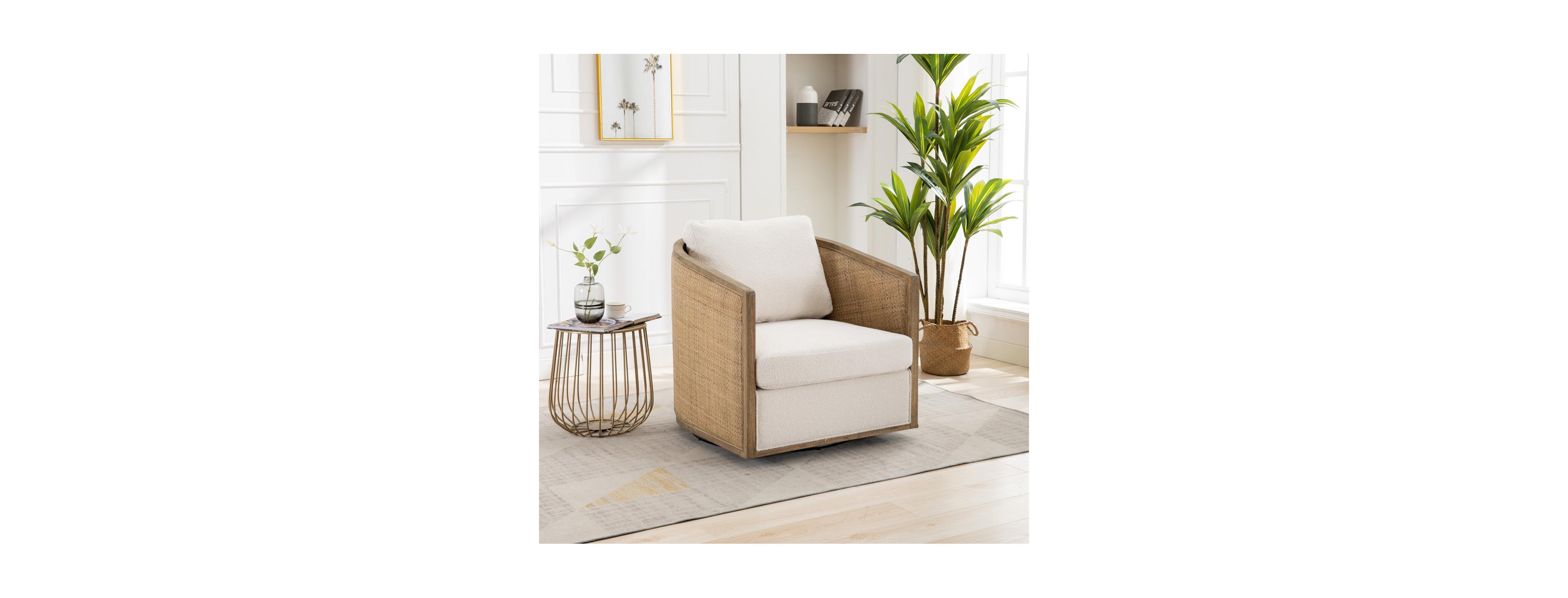 Streamdale Furniture Swivel Barrel Accent Chair for Living Room