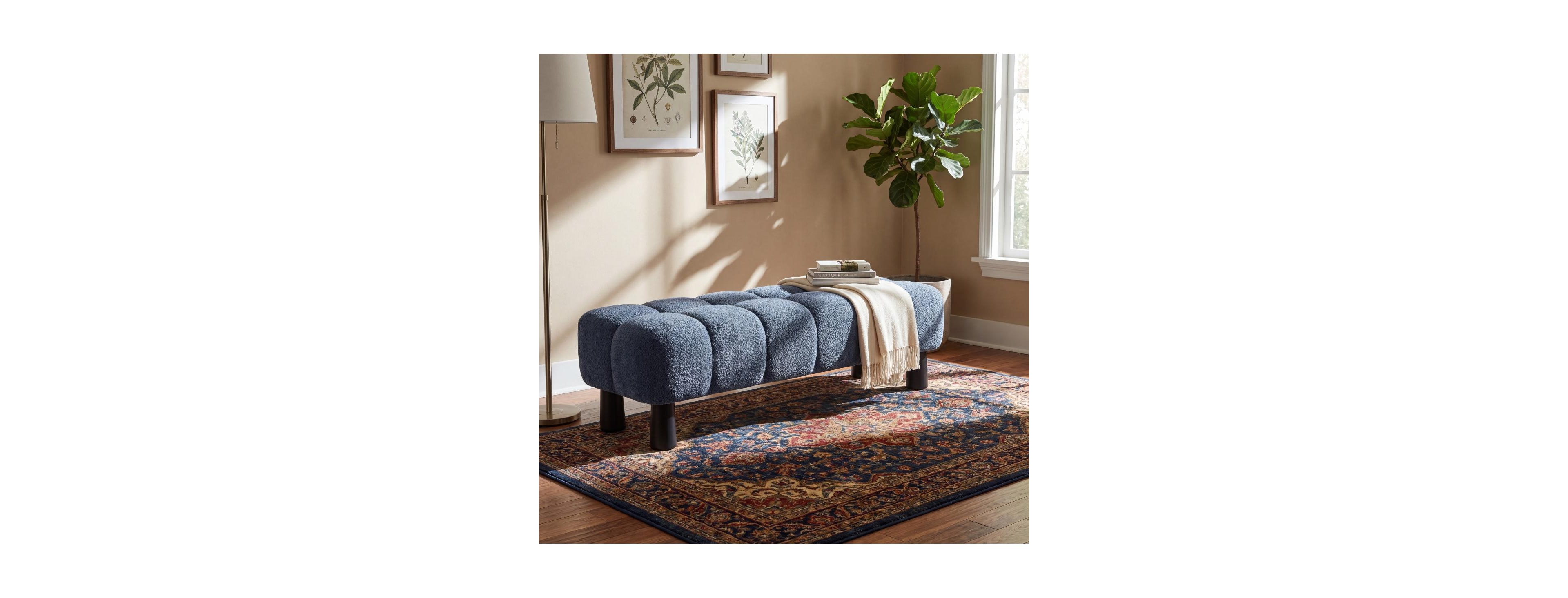 Streamdale Furniture 62.6'' Upholstered End of Bed Bench Ottoman 350 Pound