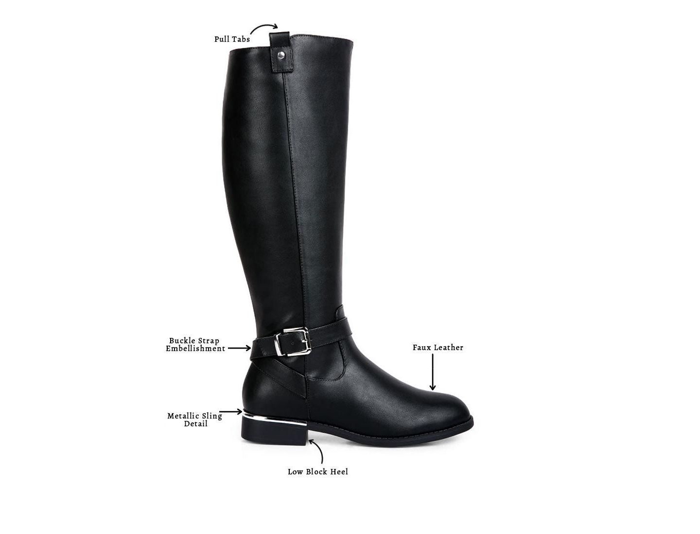 Женские ботинки London Rag Renny Buckle Strap Embellished Calf, цвет: Чёрный — фото 7