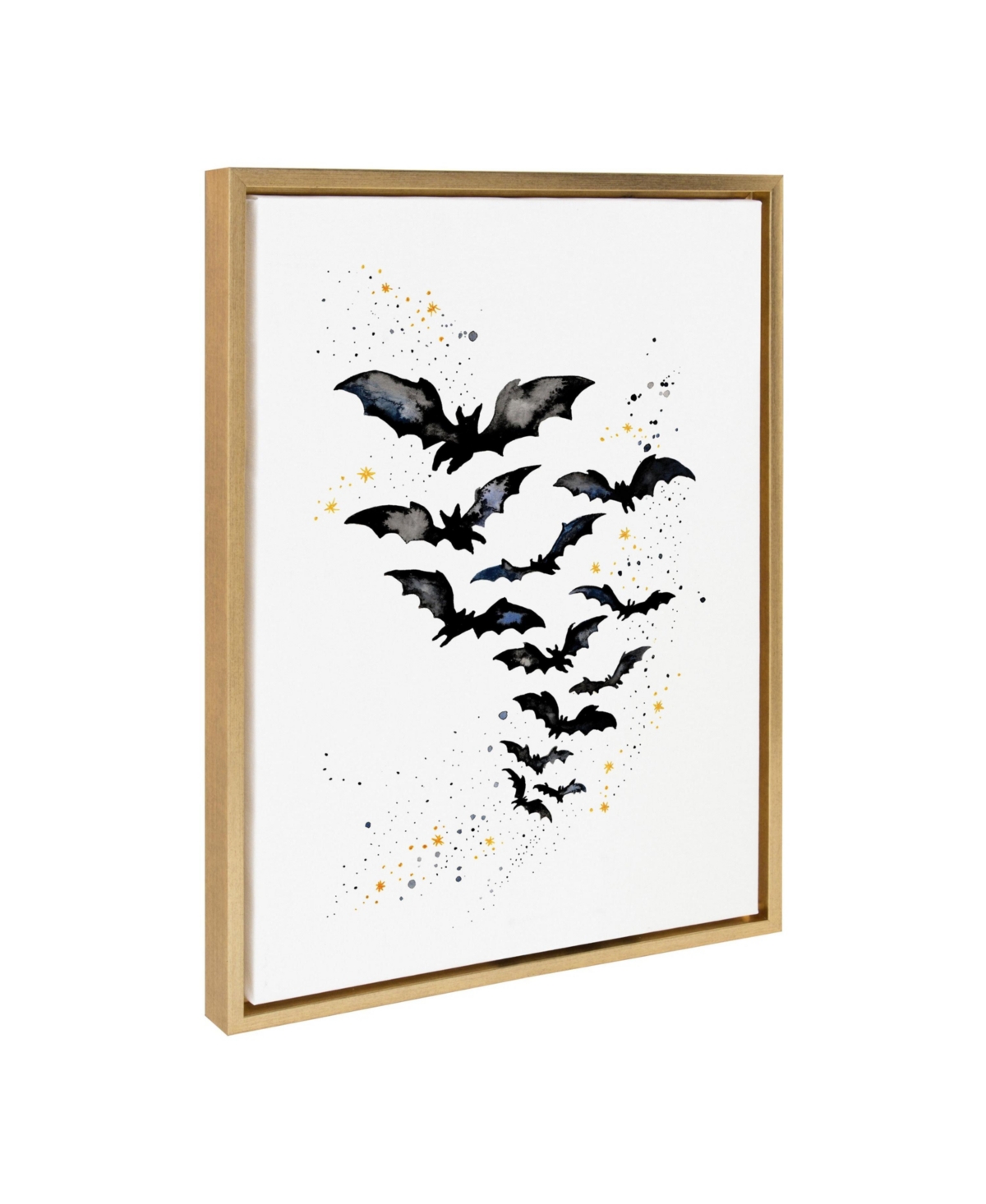 Kate and Laurel Sylvie Goth Bats Framed Canvas by Viola Kreczmer