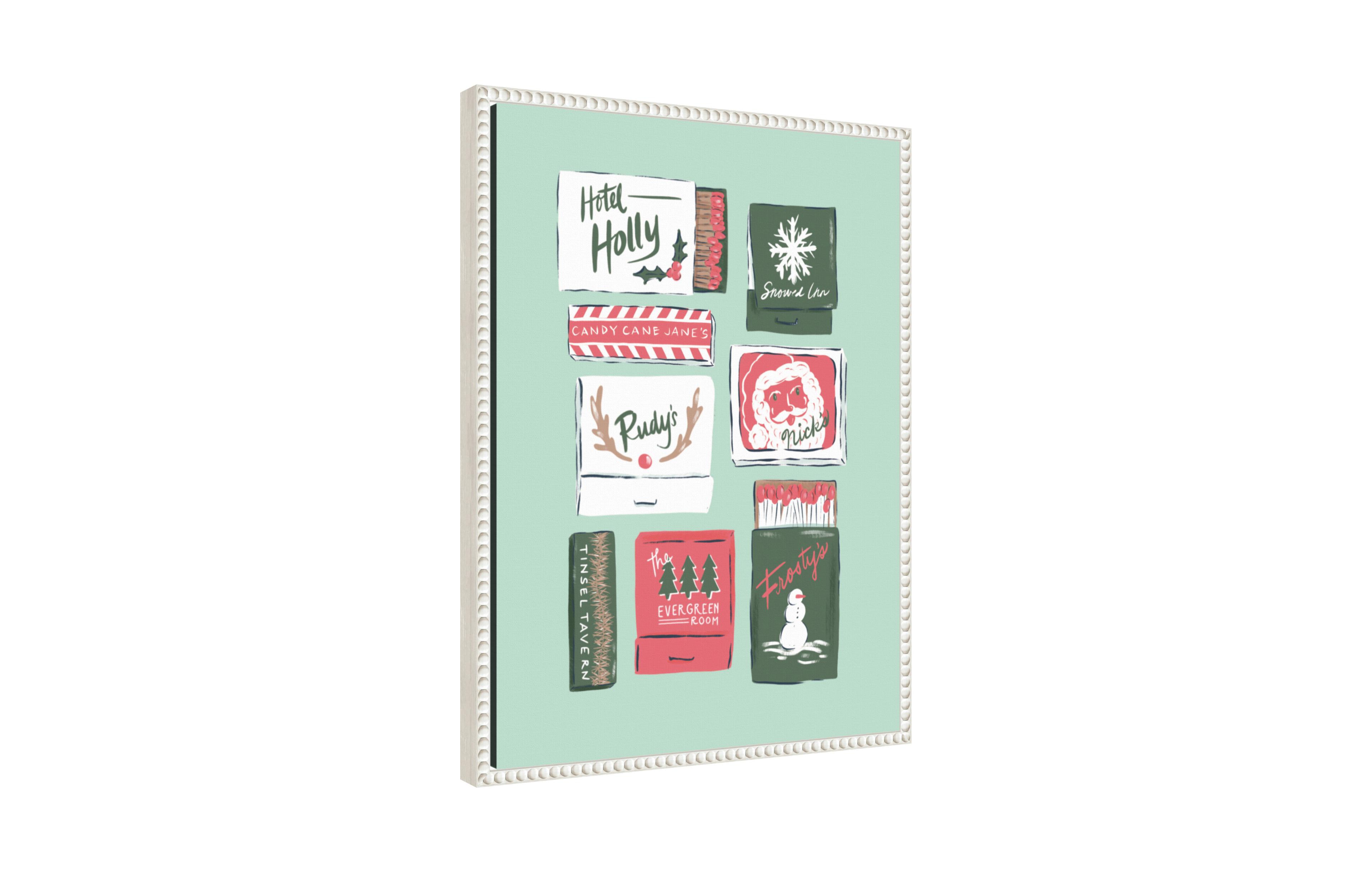 Kate and Laurel Sylvie Beaded Holiday Matchbooks Framed Canvas by Krissy Mast
