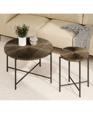 Radial Pattern 2-Piece Coffee and End Table Set