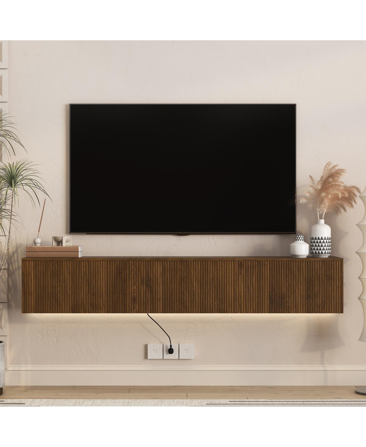 Streamdale Furniture 69" Floating Led Tv Stand for up to 65" Tv